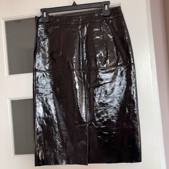 Walter Baker Lamb Leather Black Patent Molli Pencil Skirt NEW NWT Size 4 - Picture 6 of 6